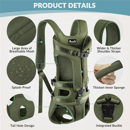 Lukovee Dog Backpack Carrier, Legs Out Easy-fit Dog Front Carrier - Image 3