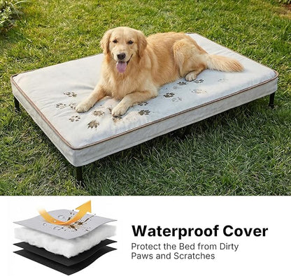 Veehoo Elevated Dog Bed with Waterproof Cushion, Cooling Raised Dog Beds with - Image 2