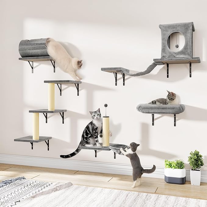 NUNU LAB 7-in-1 Wall Mounted Cat Climber Set, Cat Wall Furniture Set - Image 9