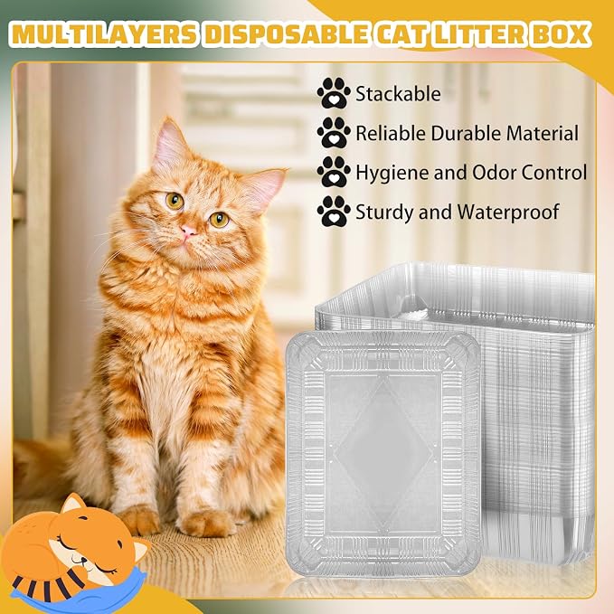 Zubebe 50 Pack Disposable Cat Litter Box - Image 7