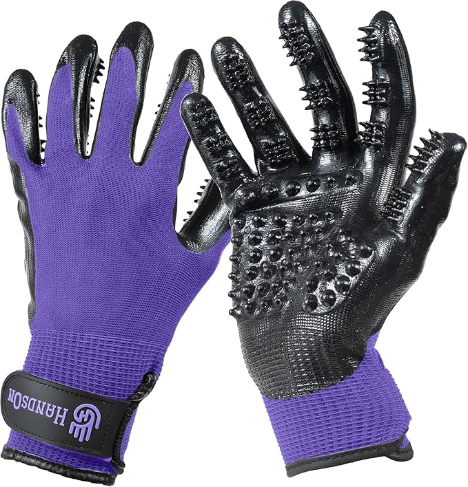 H HANDSON Pet Grooming Gloves by HandsOnPatentedOriginalGroomingBathingGloves