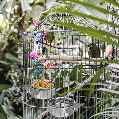 Okllen 4 Pack Bird Feeding Dish Cups, Detachable Stainless Steel Bird Food Bowls - Image 7