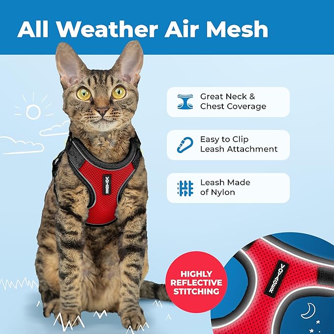 Voyager Escape-Proof Step-in Lock Cat Harness & 5ft Neoprene-Handle Leash Set - Image 3