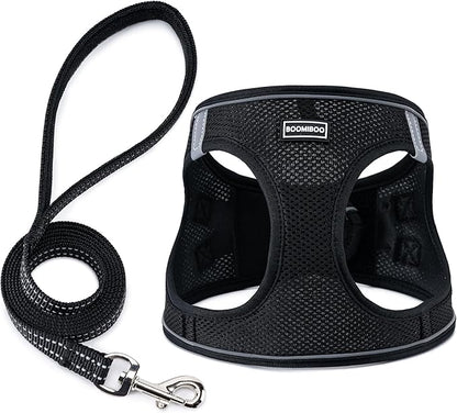 BOOMIBOO Dog Harness with Leash Set, No Pull Adjustable Reflective Step-in by BOOMIBOO