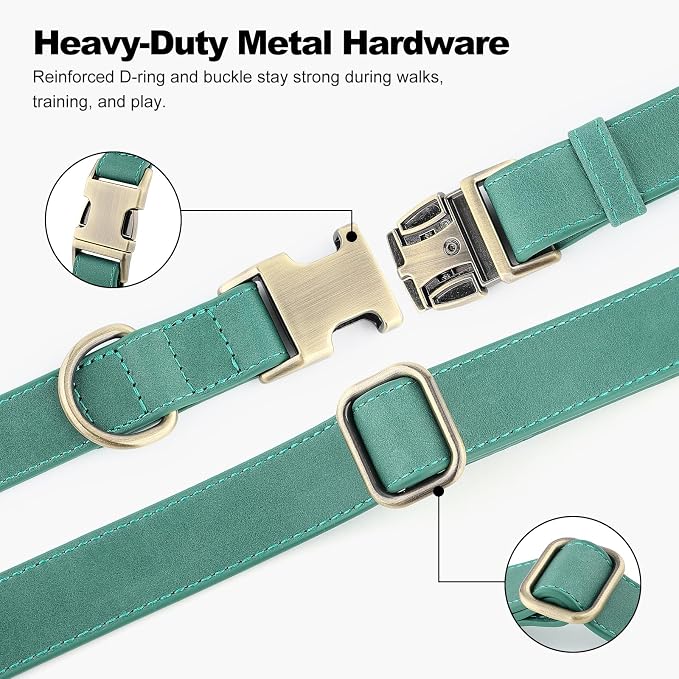 Plutus Pet Genuine Leather Dog Collar – Adjustable Pet Collar - Image 5
