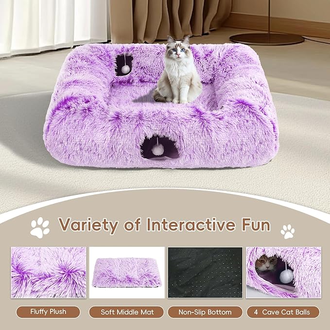 Extra Large Cat Tunnel Bed, 4 Ways Tunnels - Image 4