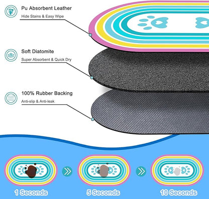 Cat Food Mat 24''x16'', Absorbent Cat Mats - Image 2