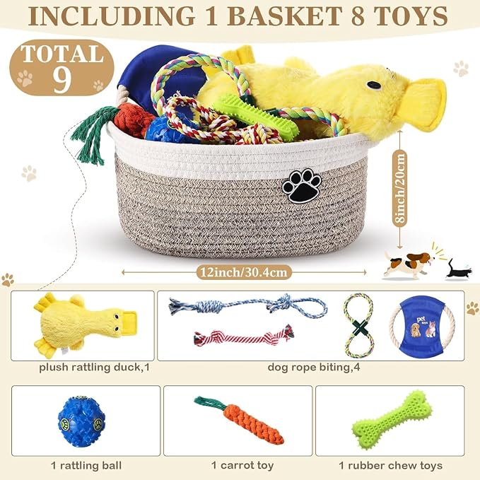 Zopeal Puppy Dog Toy Gift Storage Basket - Image 2