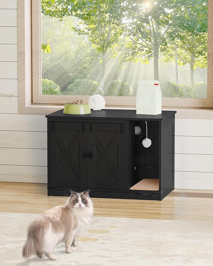Cat Litter Box Enclosure, Hidden Litter Box Cabinet Furniture - Image 8