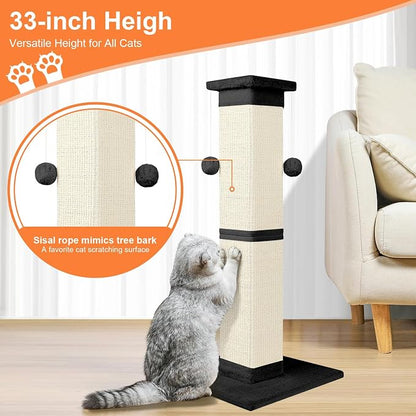 Cat Scratching Post 33 Inch Nature Sisal Cat Scratch Post - Image 7