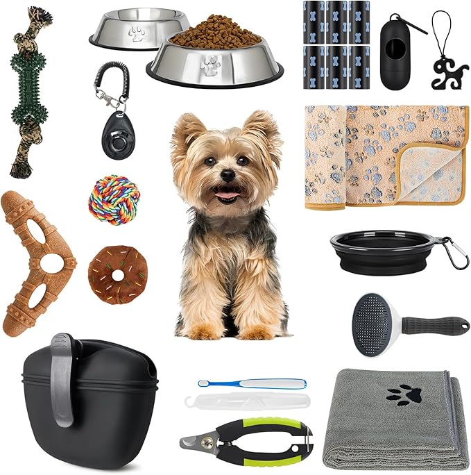 Puppy Supplies Starter Kit – Puppy Essentials and Dog Stuff Set by WILDOMS