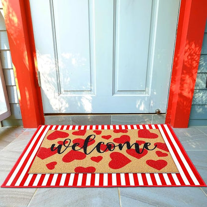 Tinideya 2 Pcs Door Mat Welcome Non Slip Coir Mats Floor Layering Doormats - Image 4