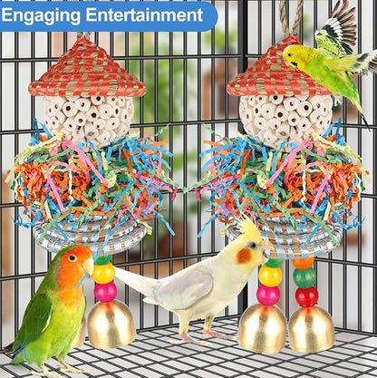 2PCS Bird Toys Parrot Foraging Shredder Hanging Toys Sola Balls - Image 3