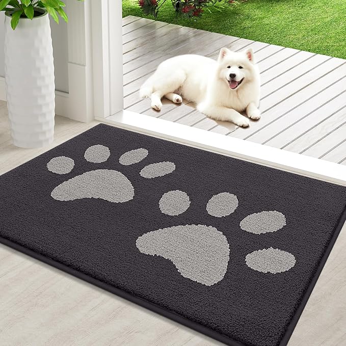 Buganda Dog Door Mat for Muddy Paws, Absorbent Dirt Trapper Washable Indoor by Buganda