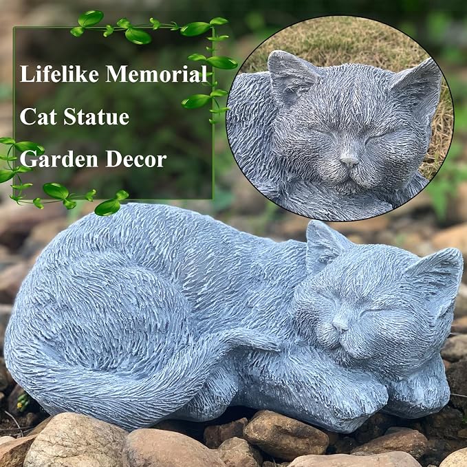 Cats Memorial Stone Garden Statue, Pet Statues Gifts - Image 4