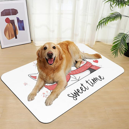 Sweet Cat Lovers Dog Cat Food Mat–Christmas Stocking Absorbent Waterproof - Image 7