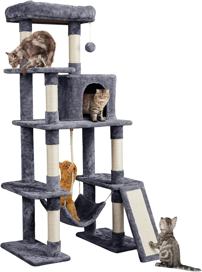 Yaheetech Large Multi-Level Cat Tree, 63 Inches Tall by Yaheetech