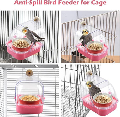 No Mess Bird Cage Feeder, 2 in 1 Bird Feeder - Image 4