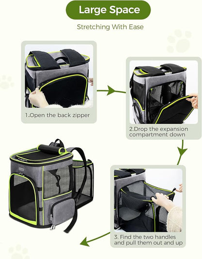 BAGLHER Expandable Cat Carrier Backpacks, Retractable Pet Carrier Backpack - Image 7