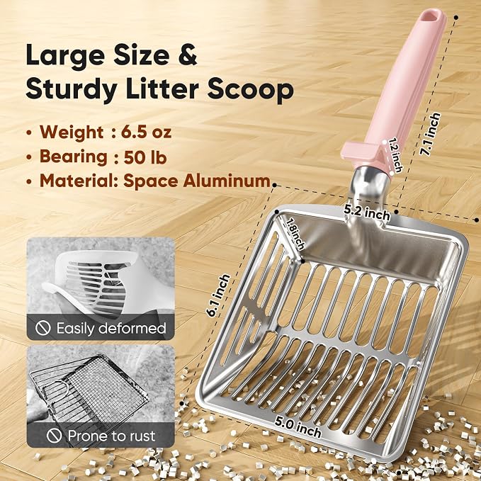 Metal Cat Litter Scoop, Large Cat Scooper - Image 2