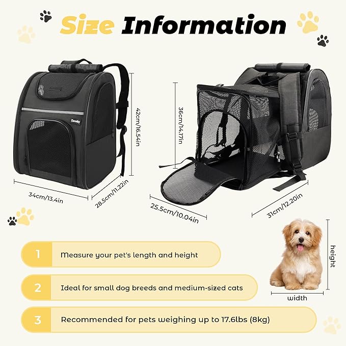 Zavothy Cat Backpack Carrier, Expandable Airline Approved Pet Backpack - Image 2