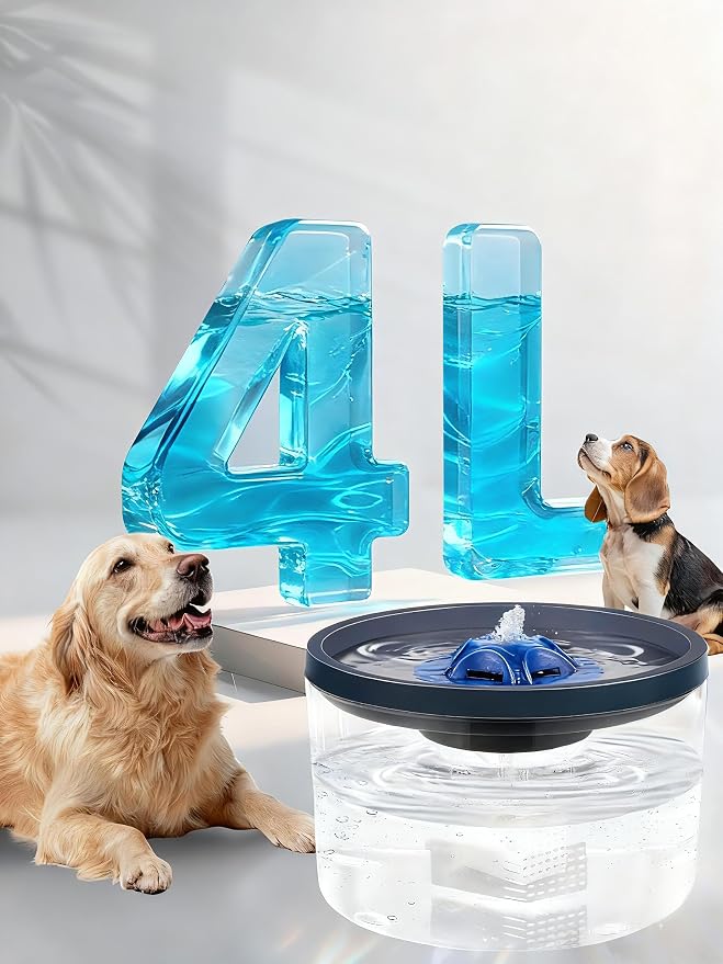 Dog Water Fountain 4L/135oz for Large Dogs & Multiple Pets – Ultra-Quiet Pump by RoyalClaws