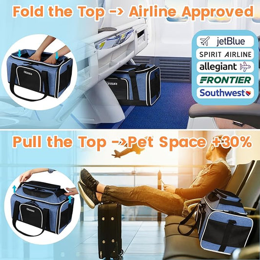 Petskd Top-Expandable Pet Carrier 17x12x8.5 Inches JetBlue Allegiant Spirit - Image 2