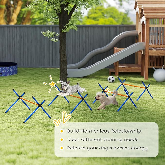 PawHut 4 Pieces Dog Agility Training Equipment, Dog Agility Course Backyard Set - Image 7