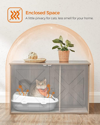 Feandrea Cat Litter Box Enclosure, Litter Box Furniture Hidden - Image 4