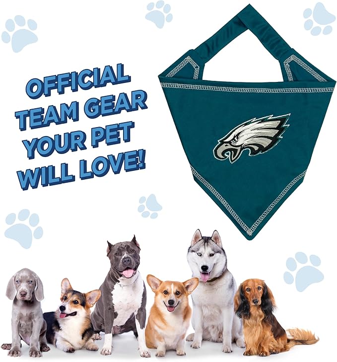 Pets First NFL Philadelphia Eagles TIE Bandana, Large/X-Large. Dog Bandana - Image 7