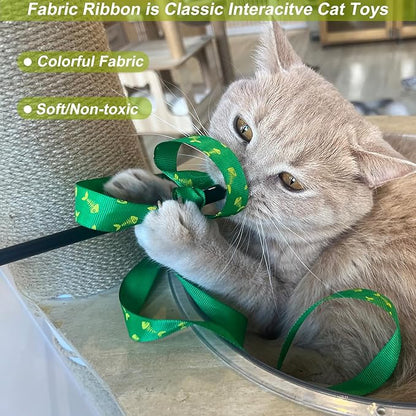 Interactive Cat Toy Wand, Cat Teaser Wand Rainbow String - Image 5