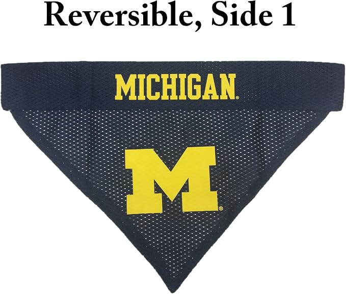 Pets First Collegiate Pet Accessories, Reversible Bandana, Michigan Wolverines - Image 3