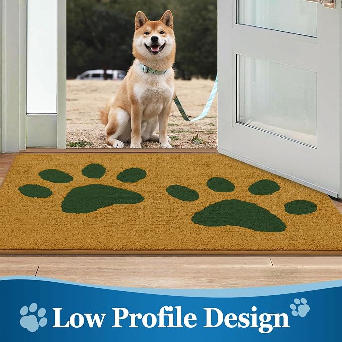 Buganda Dog Door Mat for Muddy Paws, Absorbent Dirt Trapper Washable Indoor - Image 6