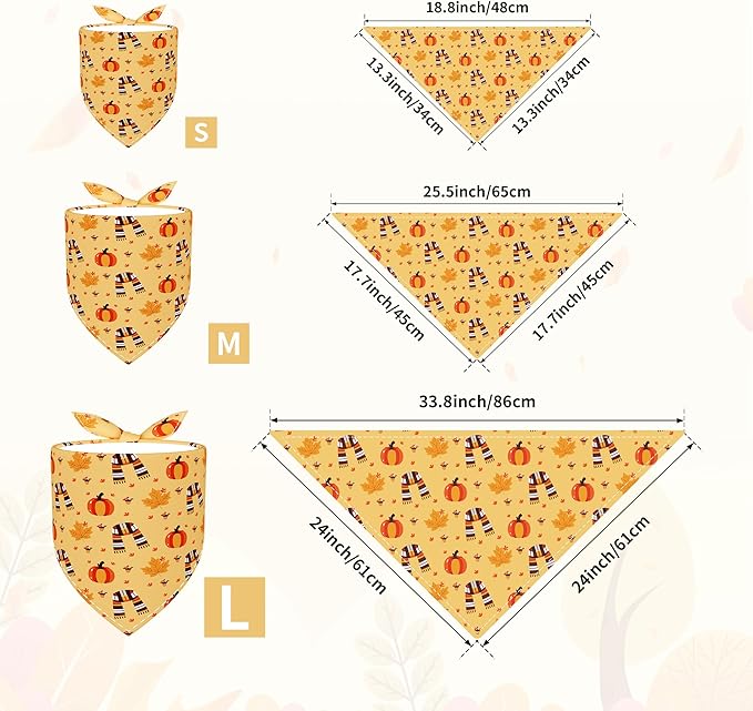30 Pack Fall Dog Bandanas Bulk for Large Dogs 33 Inch XL Stitch Edge Dog - Image 2