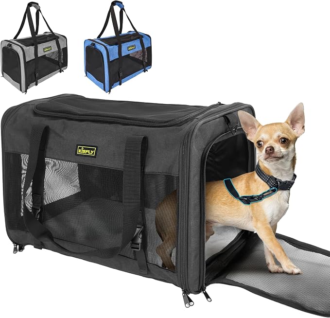 Small Dog Carrier for Puppies, Cat Carrier Soft, Foldable Travel Bag, Fits Pets by KISFLY