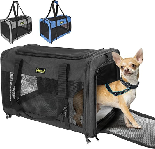 Small Dog Carrier for Puppies, Cat Carrier Soft, Foldable Travel Bag, Fits Pets by KISFLY