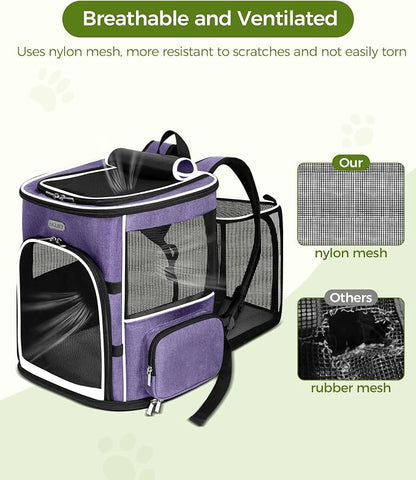 BAGLHER Expandable Cat Carrier Backpacks, Retractable Pet Carrier Backpack - Image 6