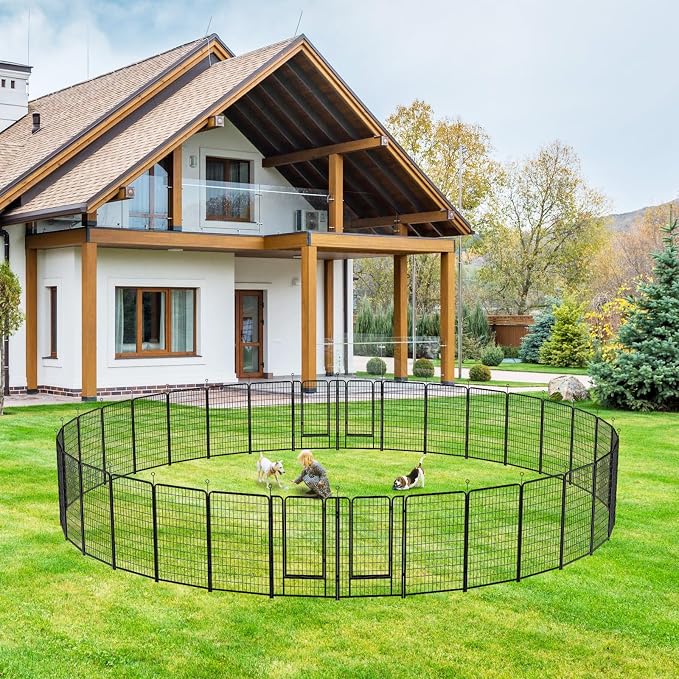 Dog Playpen Outdoor Extra Wide 32 Piece Panels Heavy Duty Dog Fence 50" Height - Image 2
