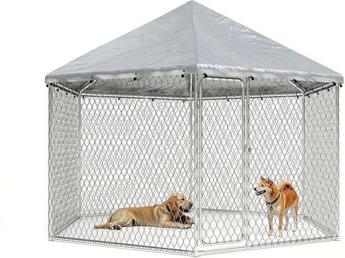 6.8x6.8 FT Outdoor Dog Kennel Outside Heavy Duty Dog Enclosure by docagt