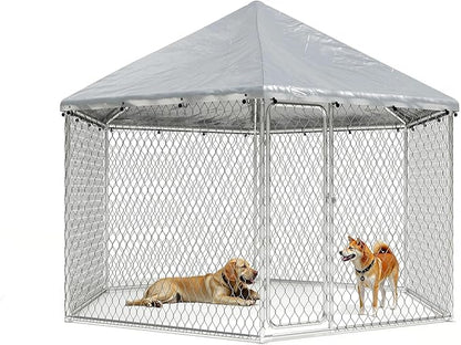 6.8x6.8 FT Outdoor Dog Kennel Outside Heavy Duty Dog Enclosure by docagt