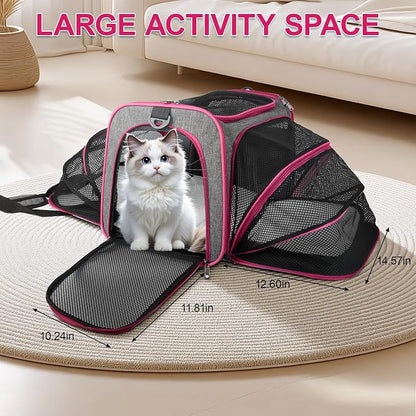 Pet Carrier with Wheels Up to 33 lbs Airline Approved Cat Carrier Rolling Pet - Image 7