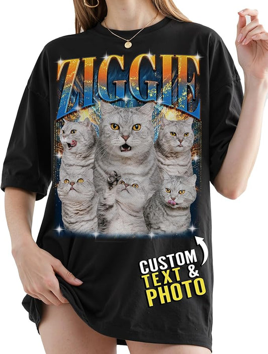 Custom Bootleg Rap Shirt with Photo Text, Vintage Custom Picture Shirt by 68PHALO