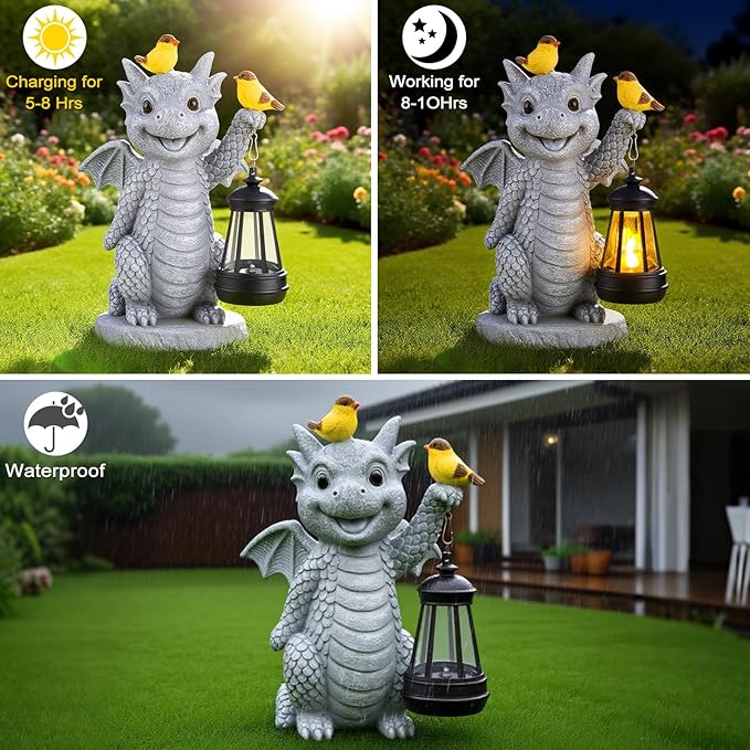ILLUMINEW Solar Dragon Garden Statue - Image 5