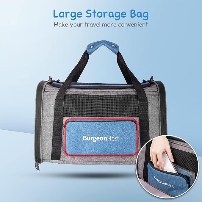 BurgeonNest Cat Carrier for Large Cats 20 lbs, Soft-Sided Pet Carrier for Small - Image 6