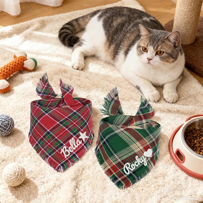 Personalized Dog Gifts with Embroidered Name Custom Dog & Cat Bandana - Image 5