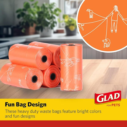 Glad for Pets Large Dog Waste Bags, Tear-Resistant, 16 Rolls | Heavy Duty Dog - Image 6