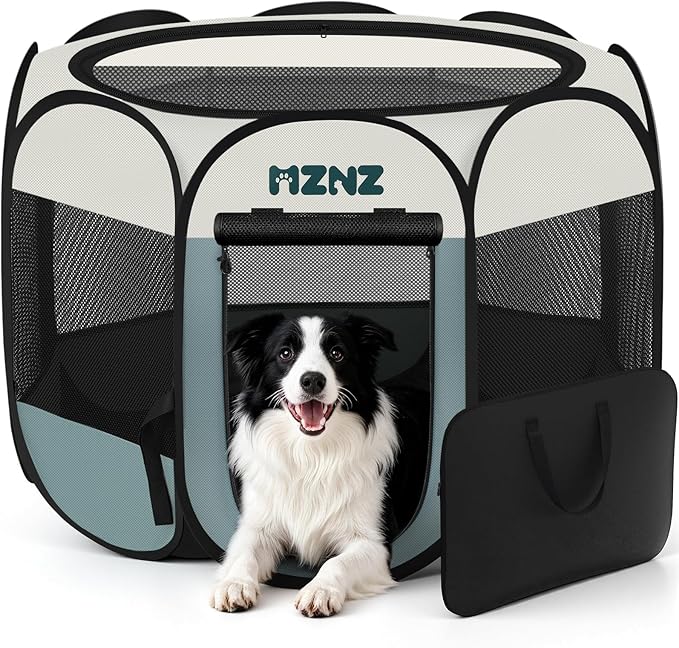 Dog Playpen, Portable Puppy Pet Crate Indoors by MZNZ