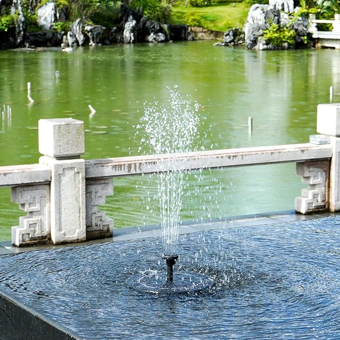 Solar Fountain, 1.5W Solar Bird Bath Fountains Pump Floating Solar Powered - Image 4
