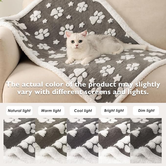 Waterproof Blanket for Dog Cat or Adult, Cute 3D Textured Paw Dog Blanket for - Image 7