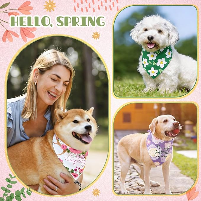 Kacctyen 50 Pcs Spring Dog Bandanas Bulk Bandanas - Image 2